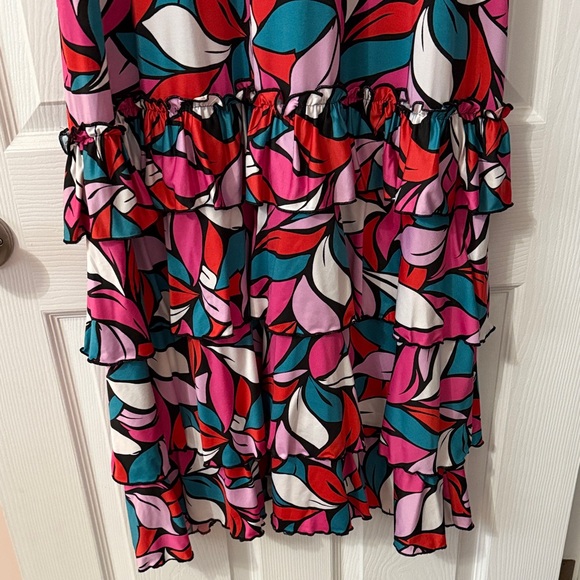 Zadie B's Adele Ruffled Maxi dress - Colorful Leaf Print - Picture 4 of 6